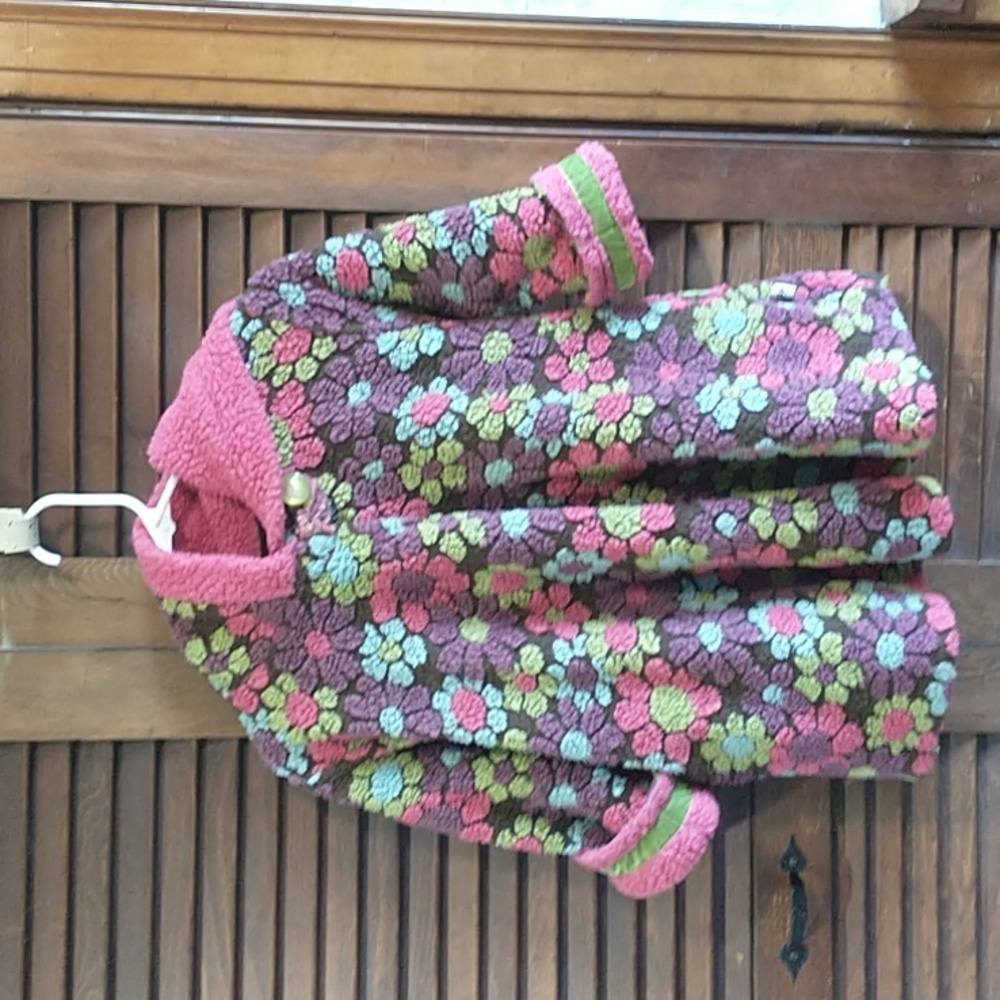 Corky & Company Purple, Pink & Green Hooded Girl's Pea Coat Size 6?